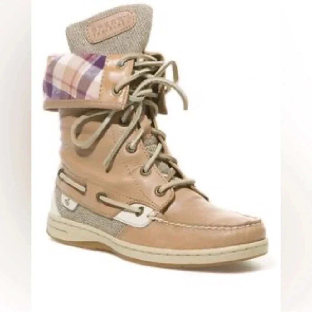 Sperry Women's Tan Plaid Ankle Boots